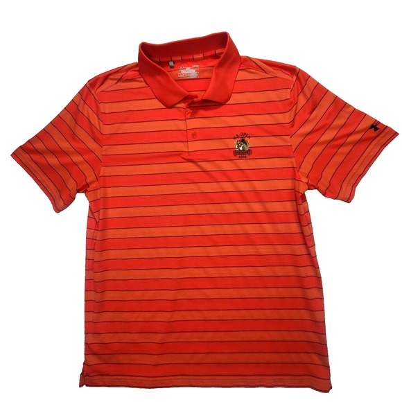 Under Armour Other - Under Armour Men's Polo Shirt Large Orange HeatGear US Open Golf Loose Fit